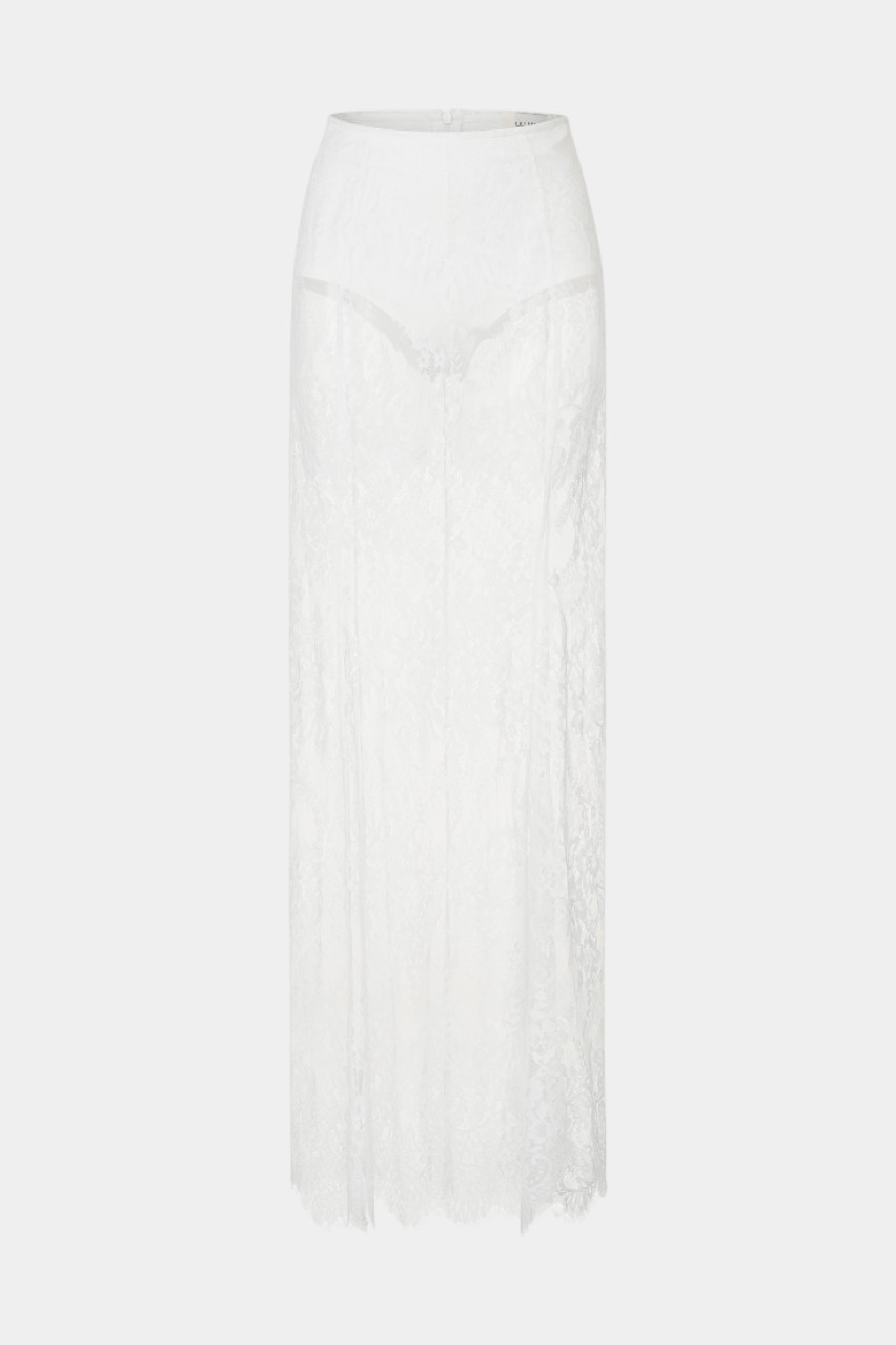 Біла мереживна максіспідниця з шортами LILI MAGER