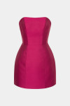 Розовое корсетное миниплатье