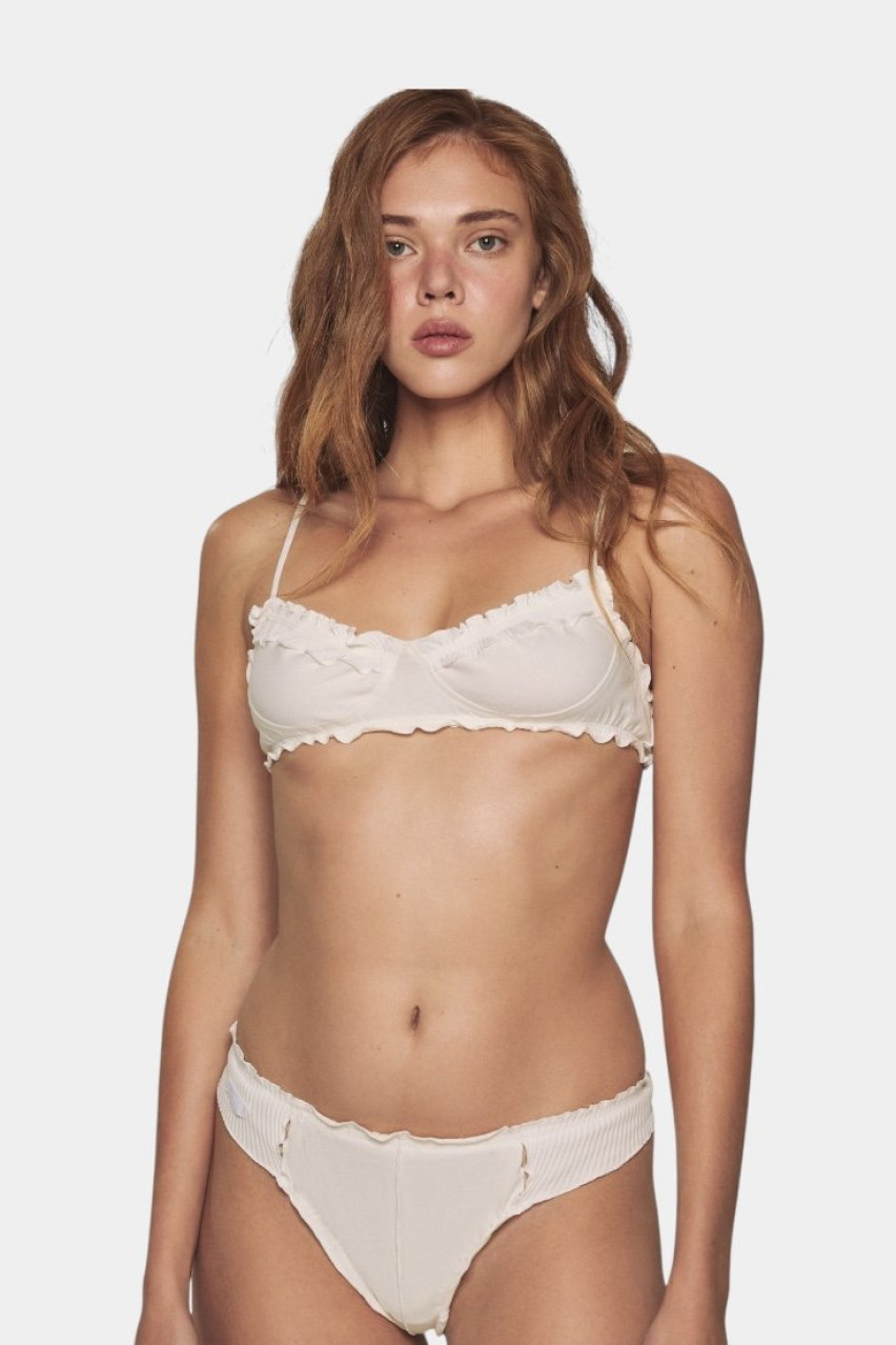 Білий хвилястий ліф LL1056 LONDI