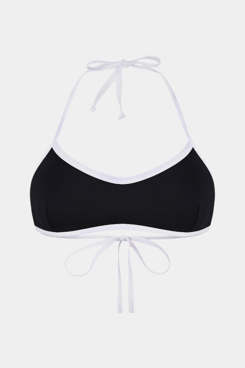 Чорний верх від купальника Naked з білим кантом LUCKYREEF