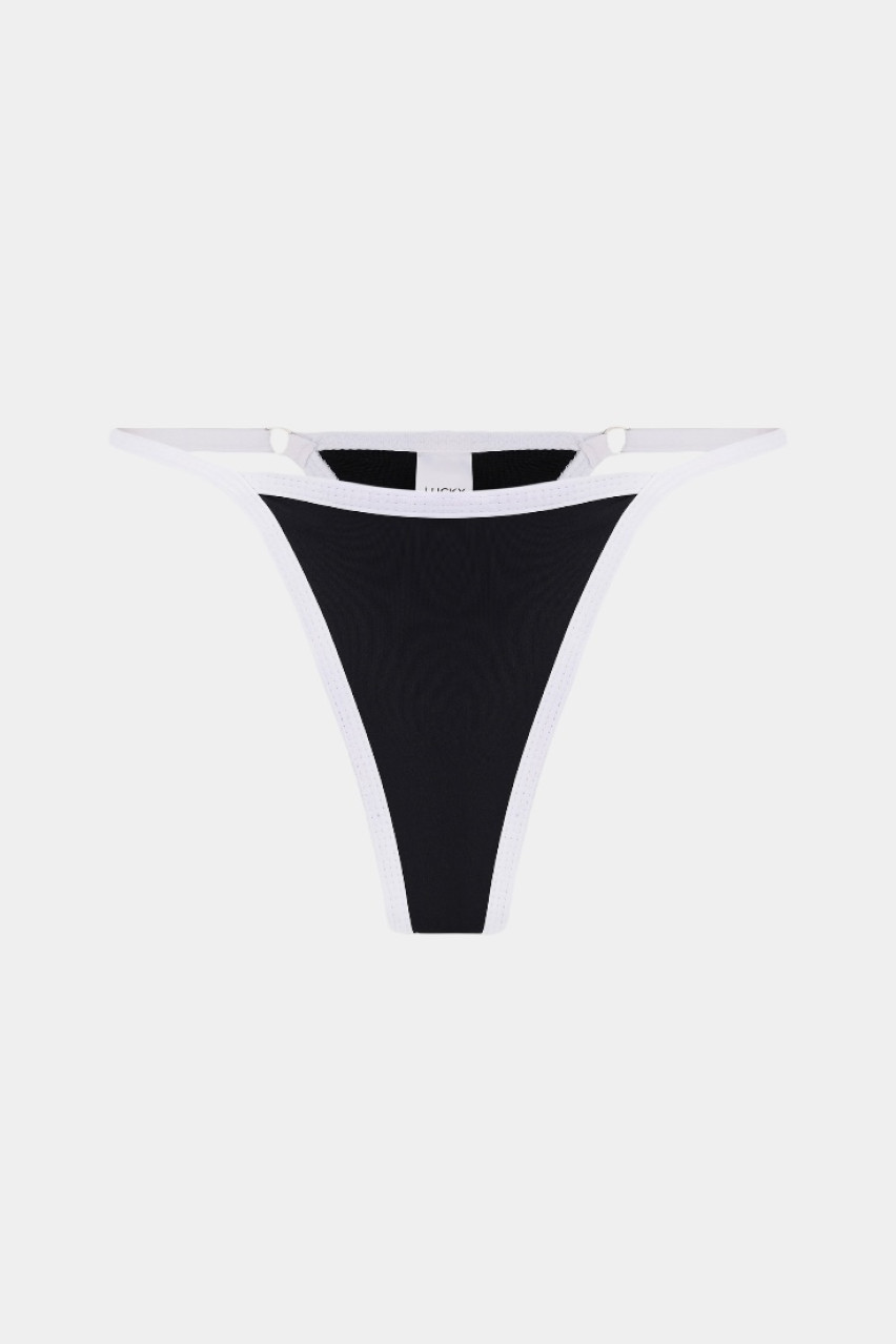 Черный низ купальника Naked с белым кантом LUCKYREEF
