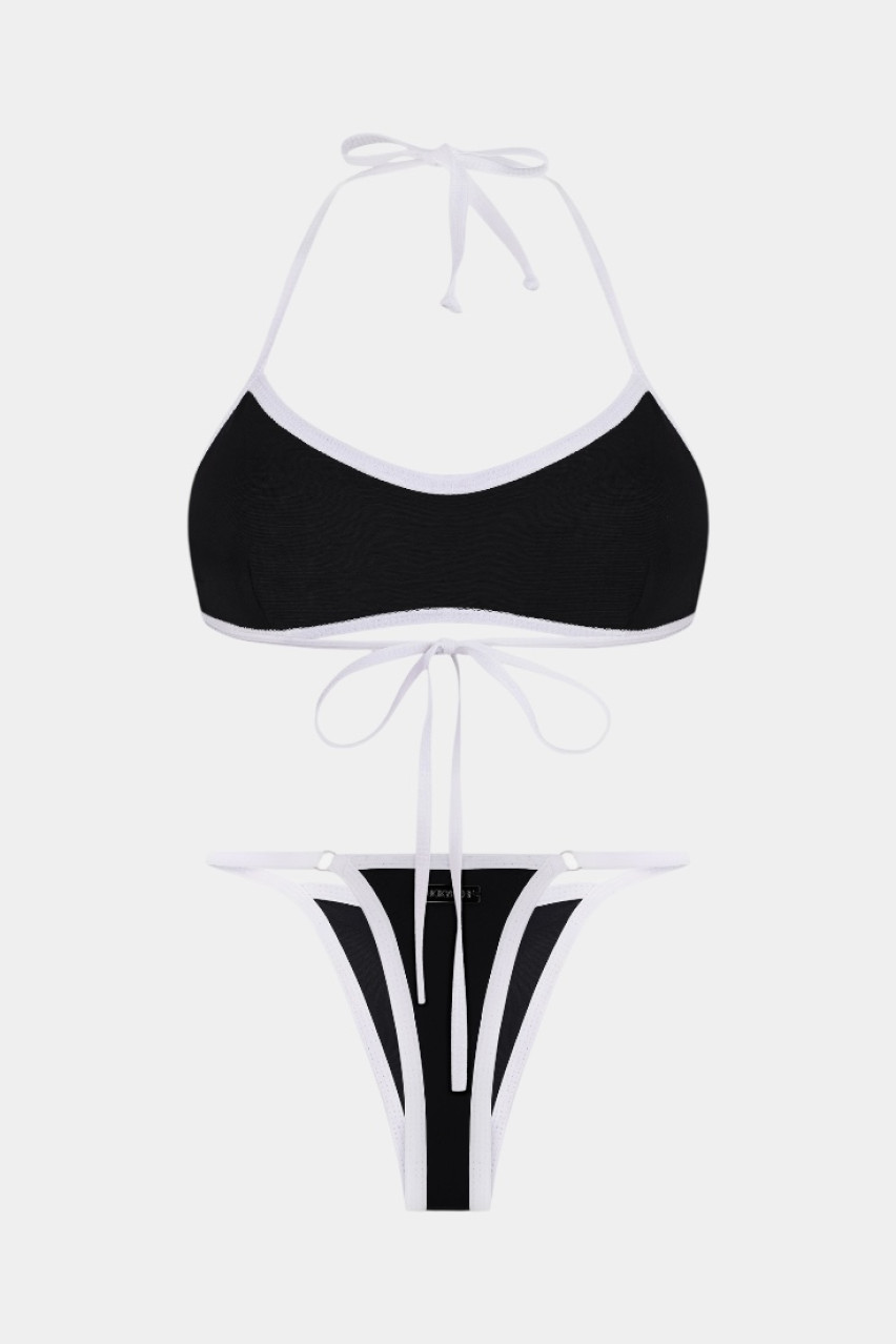 Черный низ купальника Naked с белым кантом LUCKYREEF