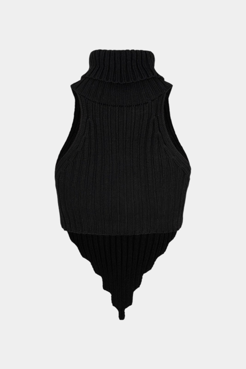 Чорний вʼязаний топ Queen LUKAVA