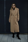 Бежеве двобортне пальто
