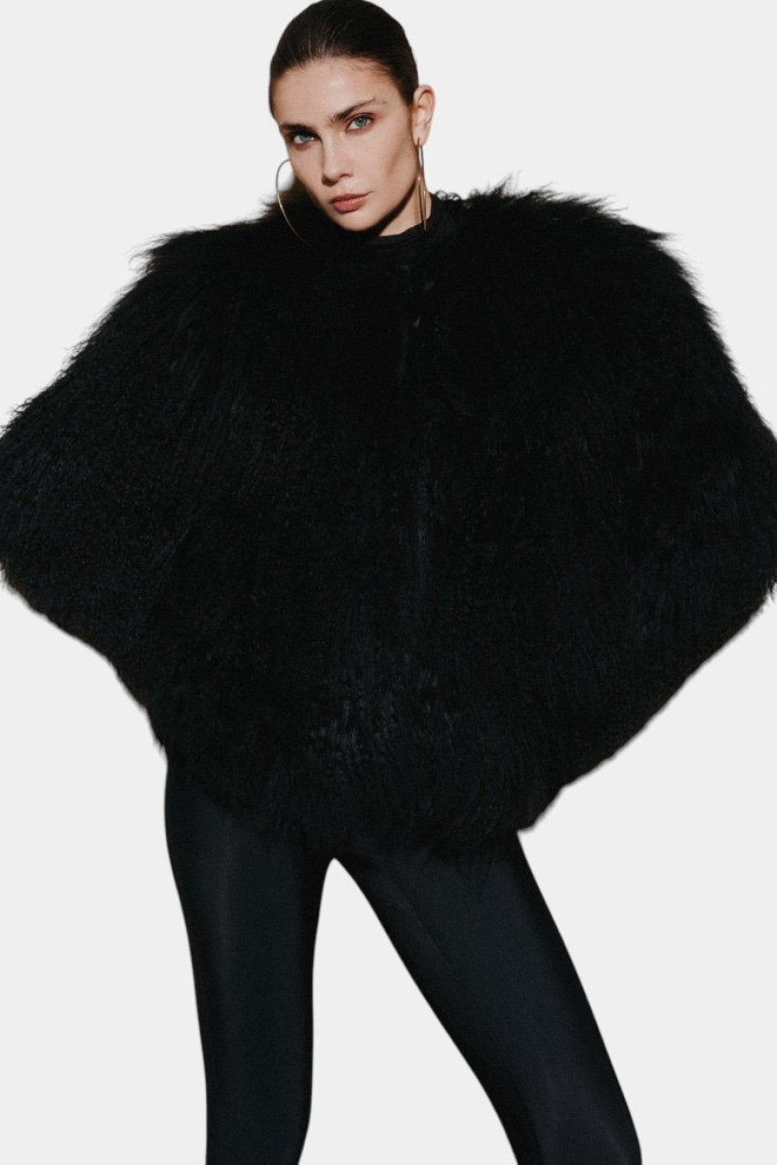 Черные леггинсы с разрезами на пальцах LUKAVA