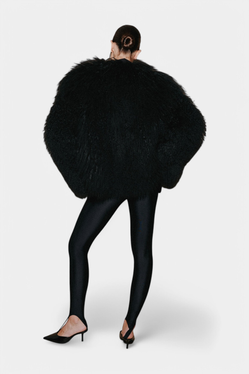 Черные леггинсы с разрезами на пальцах LUKAVA