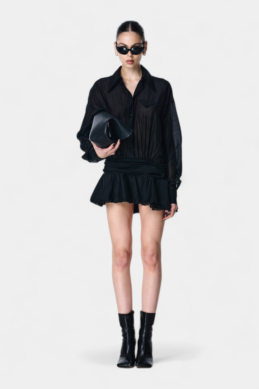 Чёрное полупрозрачное платье LIBERTY