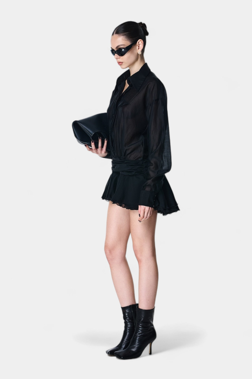 Чёрное полупрозрачное платье LIBERTY