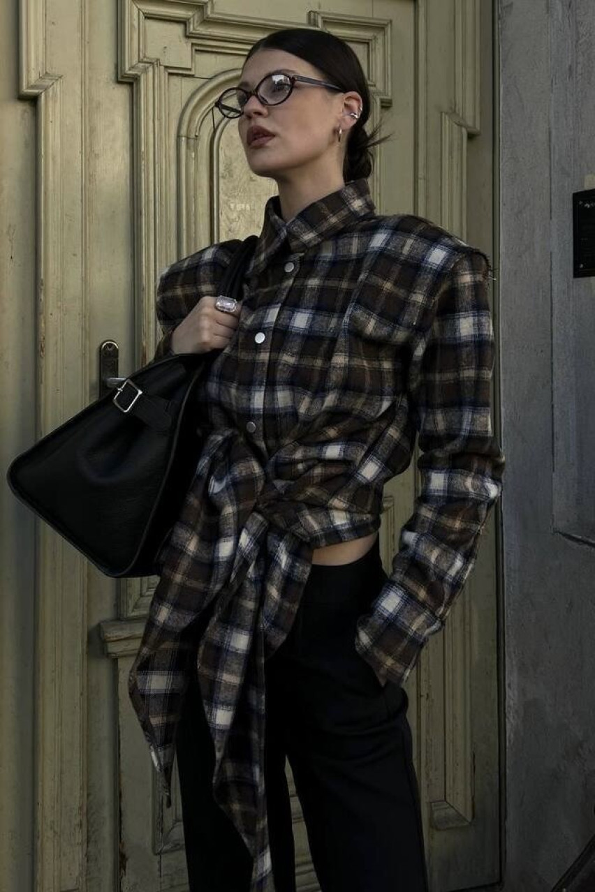 Коричнева сорочка в клітинку з підплічниками LIBERTY