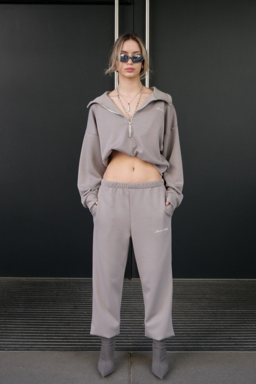 Бежевий спортивний костюм з пуловером на блискавці LIBERTY