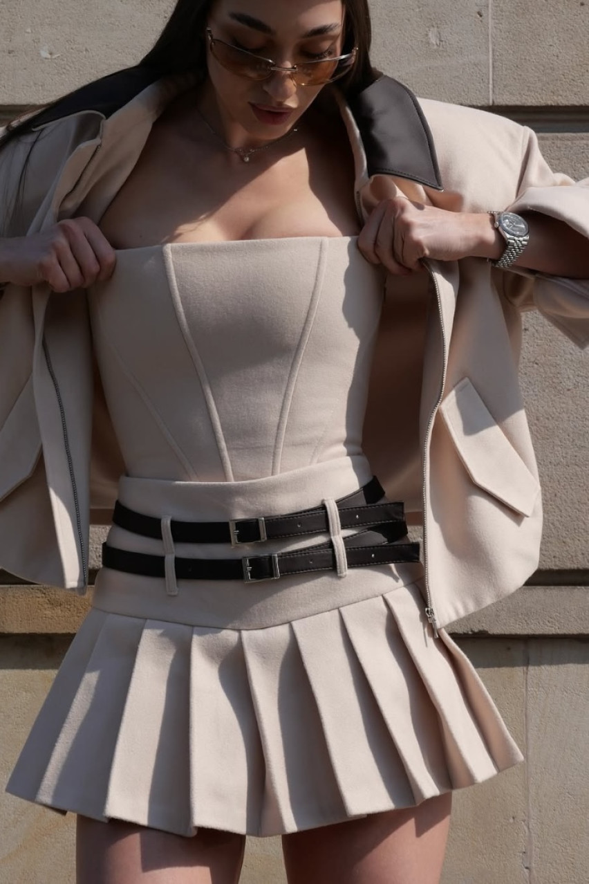 Молочний твідовий корсет LIBERTY