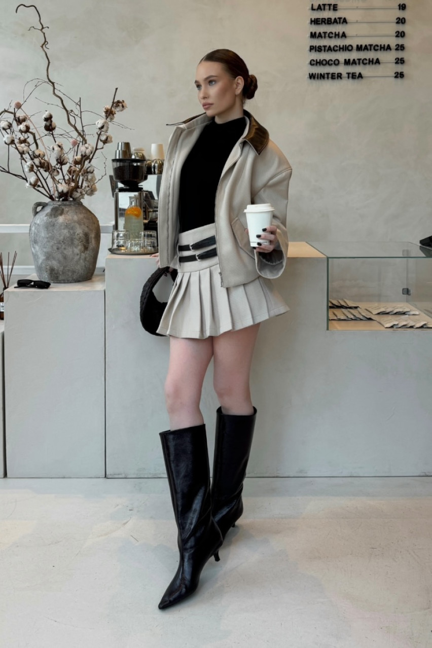 Молочная твидовая юбка-шорты LIBERTY