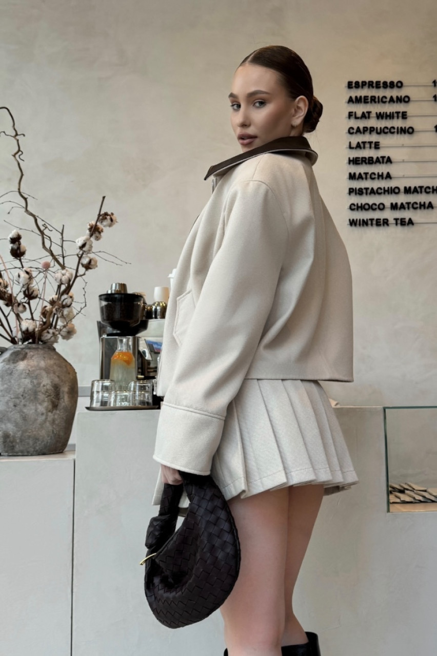 Молочная твидовая юбка-шорты LIBERTY