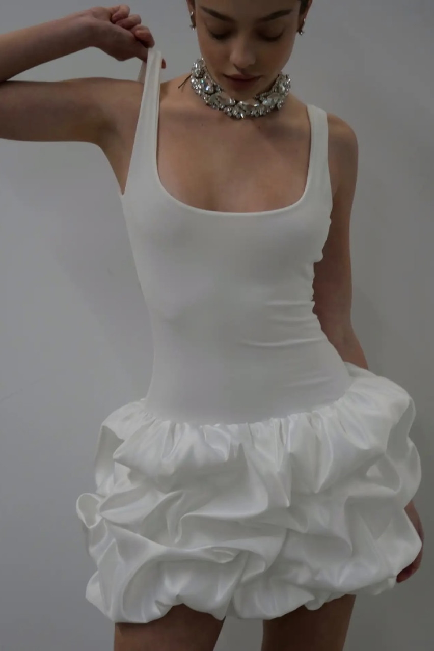 Молочна сукня з фактурним низом LIBERTY