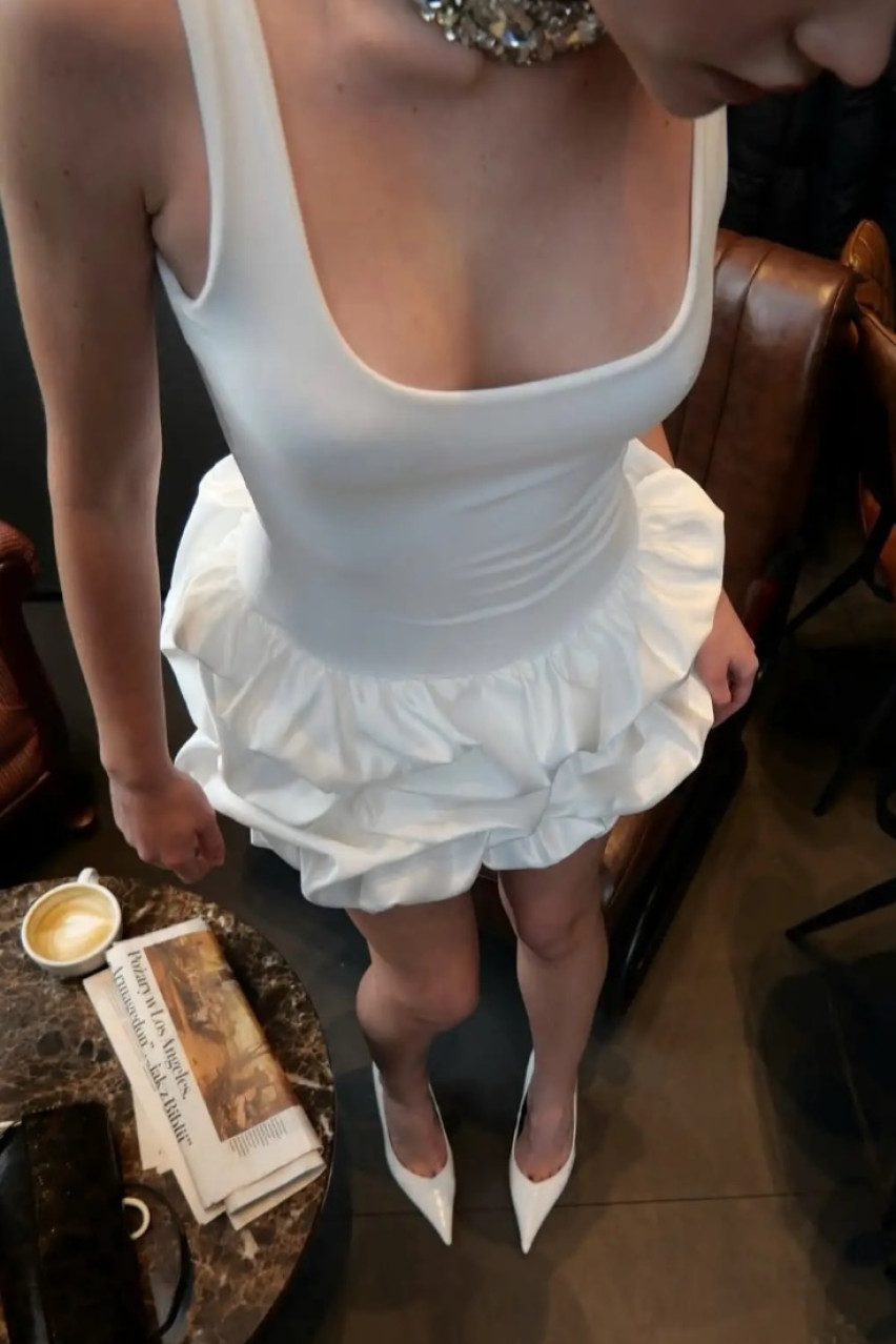 Молочна сукня з фактурним низом LIBERTY