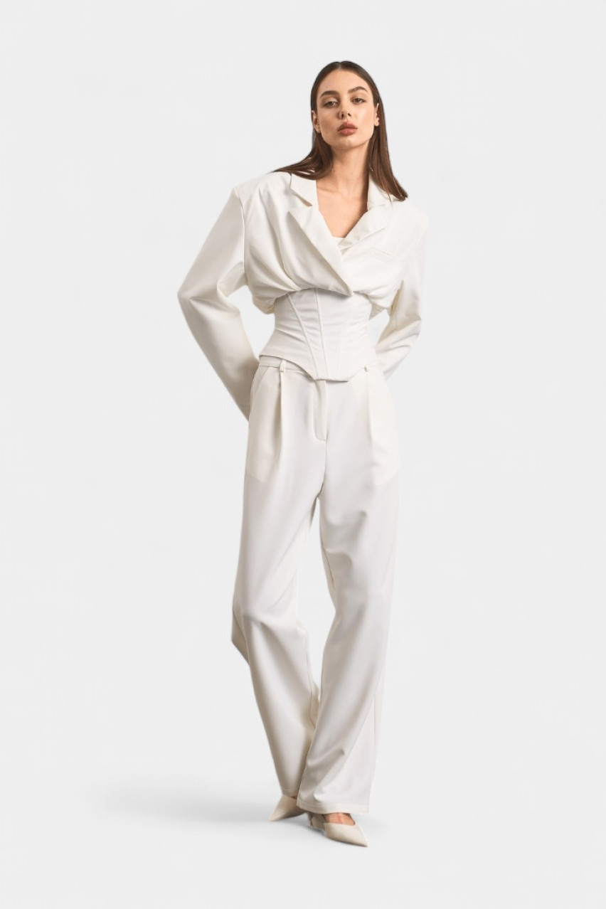 Молочні класичні брюки-палаццо LIBERTY