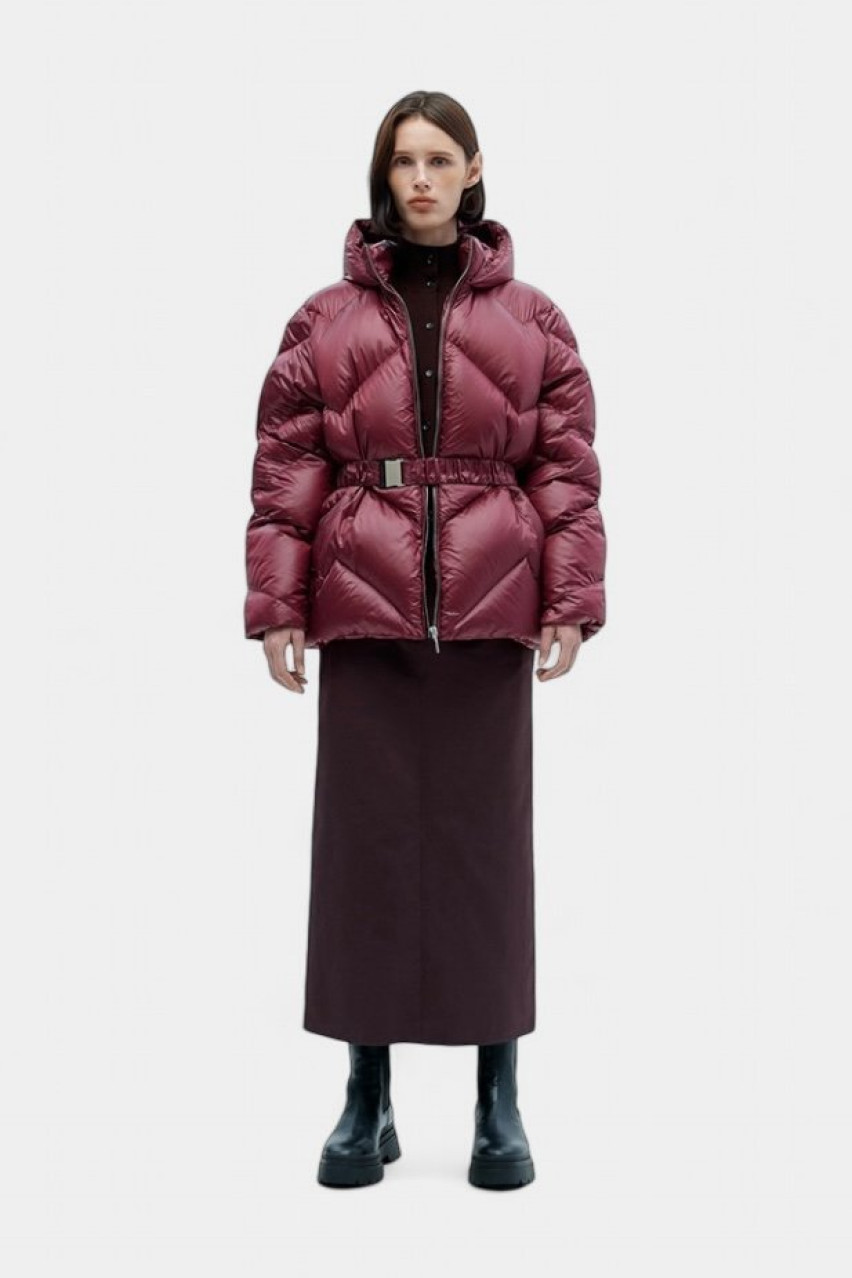 Бордовий пуховик Leia AW-24-4M MARCHI
