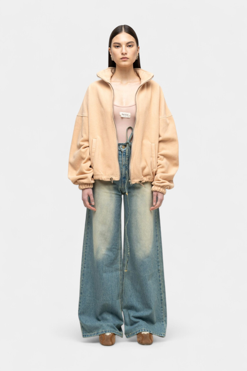 Желтая флисовая кофта sp25-fleece-butter MATCH DENIM