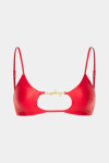 Красный верх от купальника Drop с золотой фурнитурой