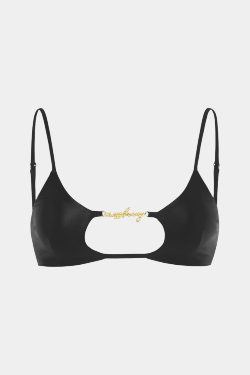 Черный верх от купальника Drop с золотой фурнитурой MISSTIC