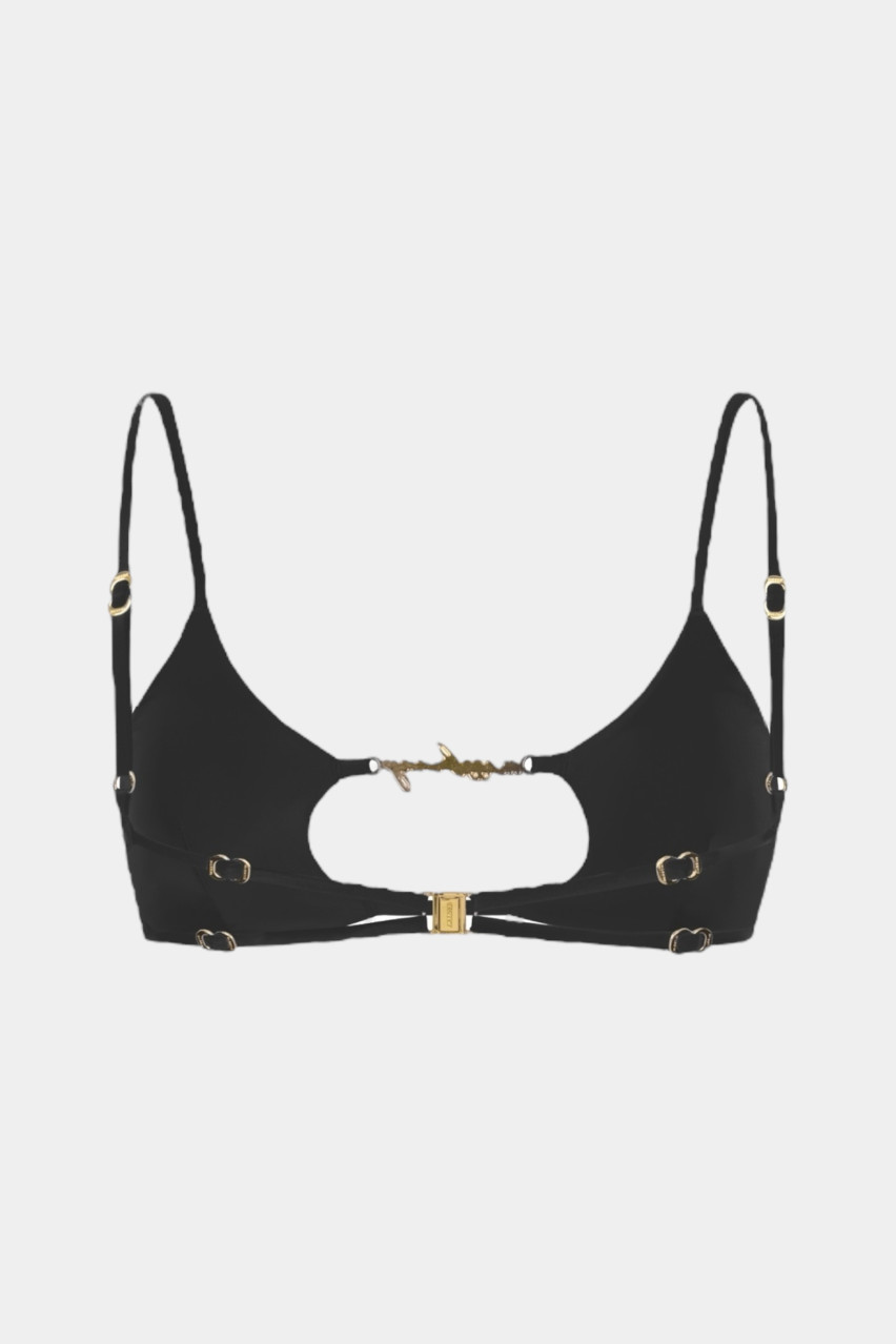 Черный верх от купальника Drop с золотой фурнитурой MISSTIC