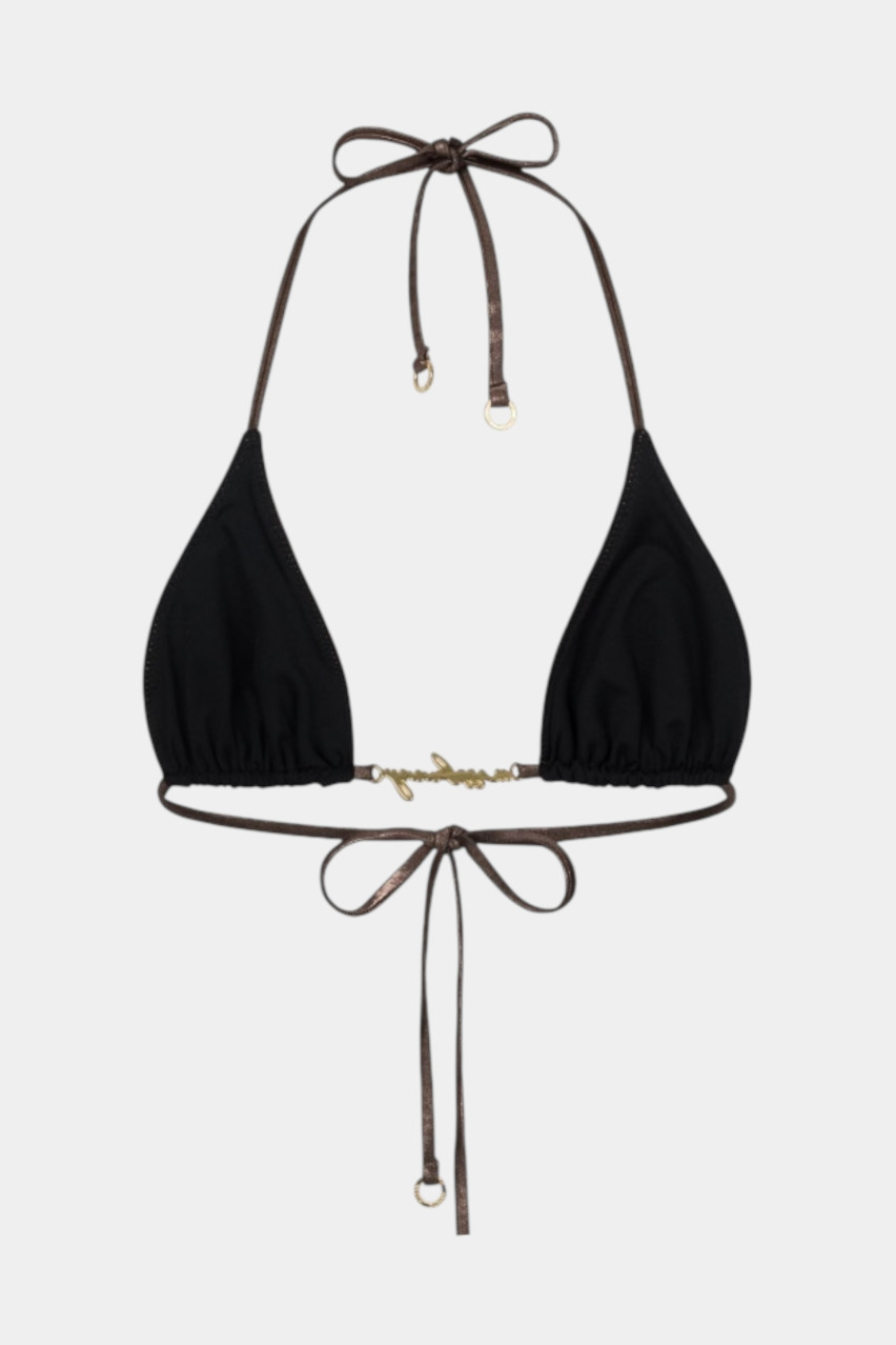 Коричневый верх от купальника Naomi с золотой фурнитурой MISSTIC