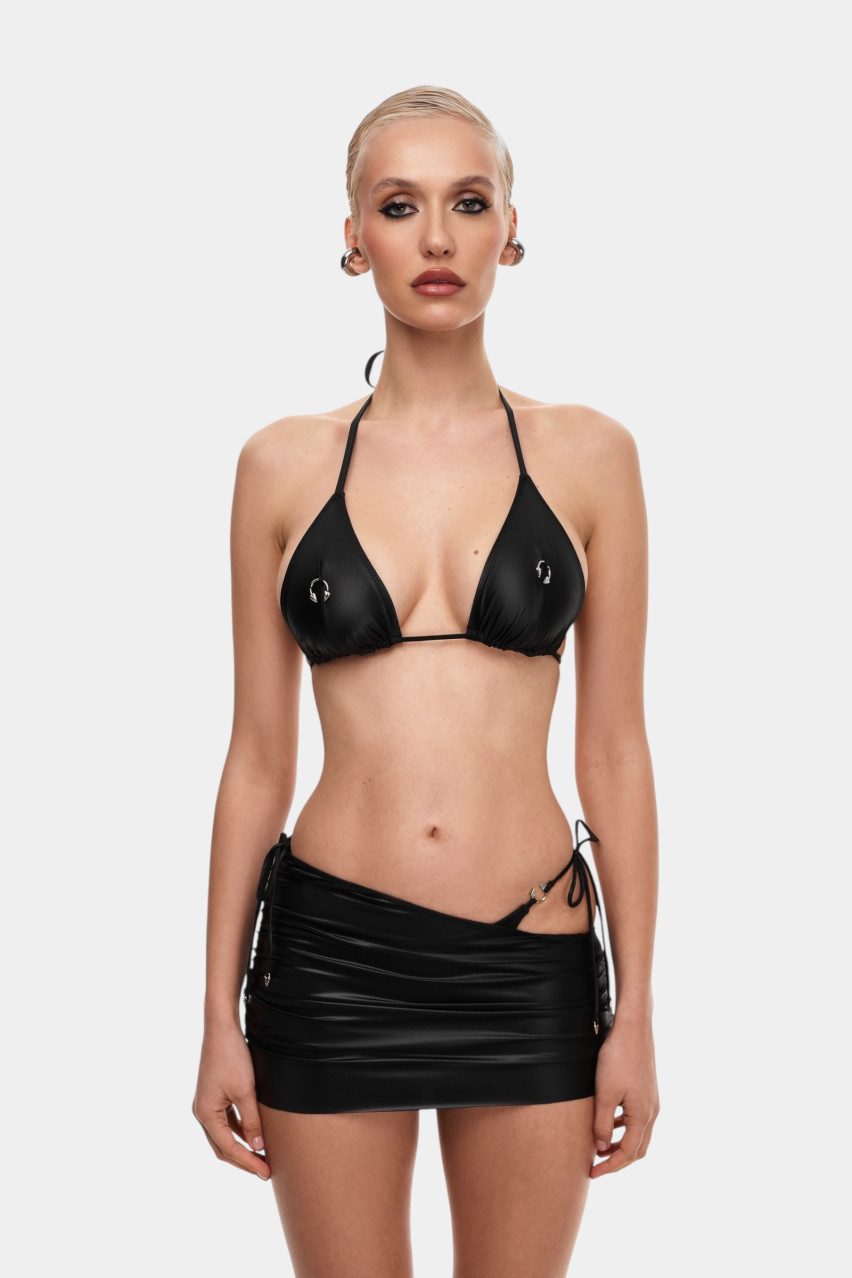 Чорна спідниця Basic Leather MISSTIC