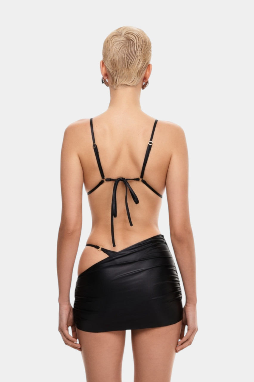 Чорна спідниця Basic Leather MISSTIC