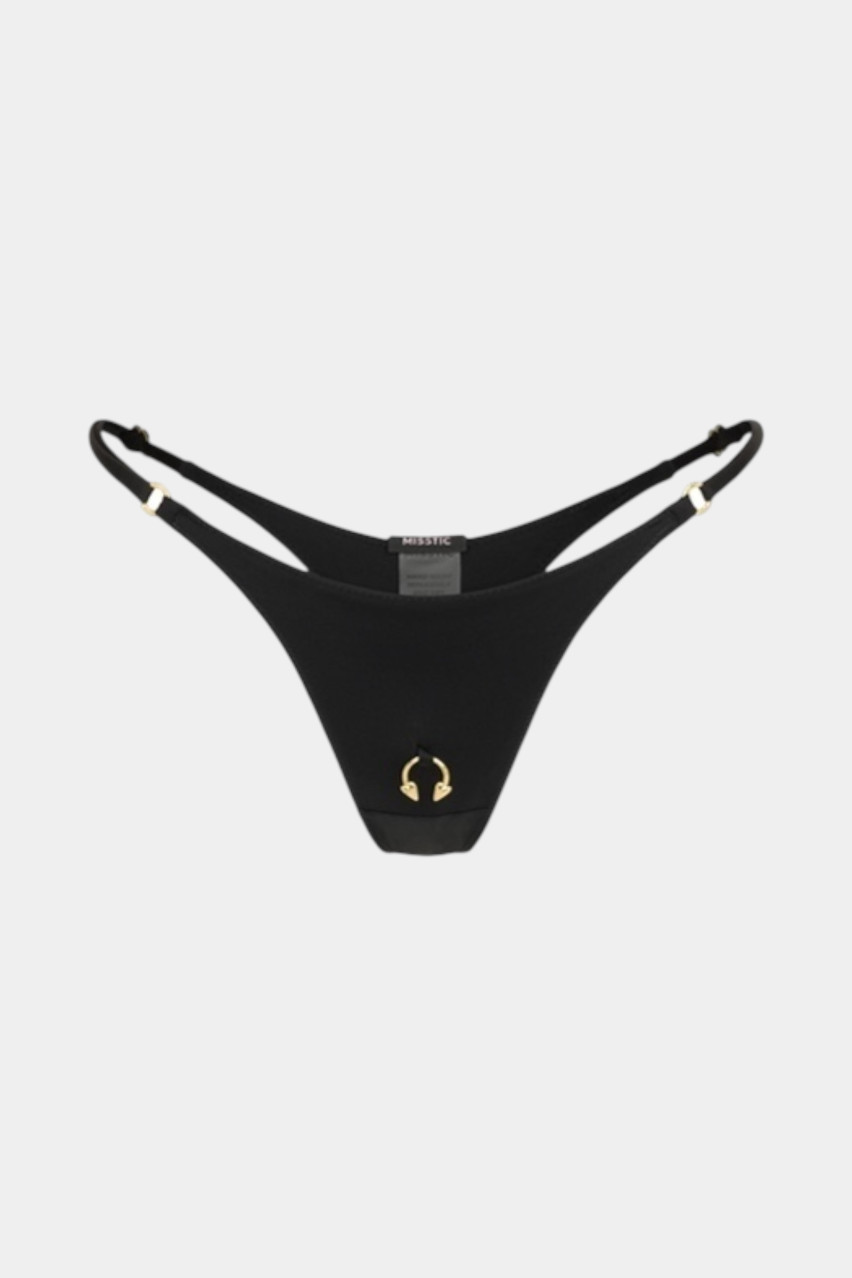 Черный низ-стринги от купальника Pirsing с золотой фурнитурой MISSTIC