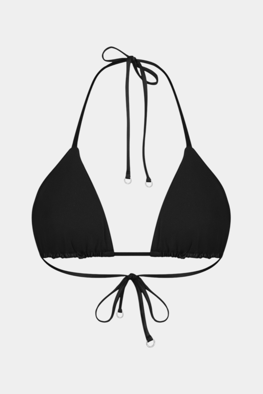 Чорний верх від купальника Sun Pirsing зі срібною фурнітурою MISSTIC