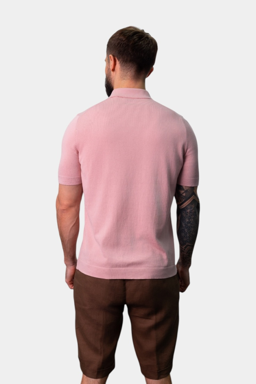 Рожеве поло з контрастною підкладкою 57149\20669 219 Gran Sasso