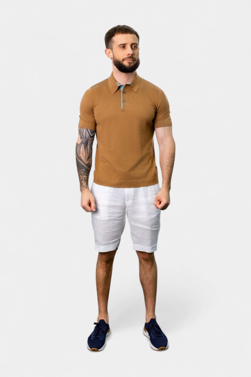 Кемел поло з контрастною підкладкою 57149\20669 156 Gran Sasso