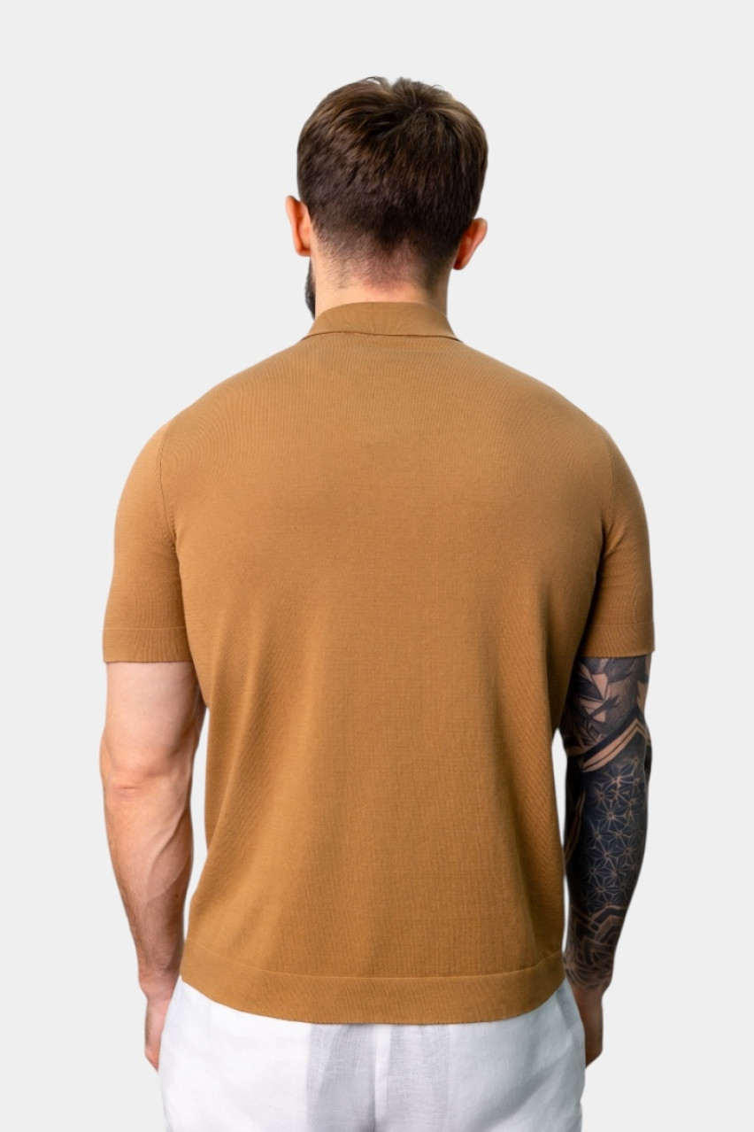 Кемел поло з контрастною підкладкою 57149\20669 156 Gran Sasso