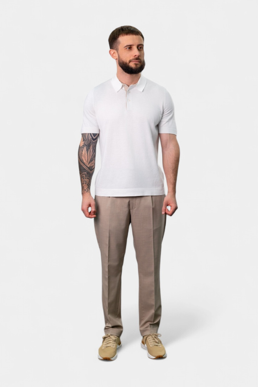 Біле поло з контрастною підкладкою 57149\20669 002 Gran Sasso