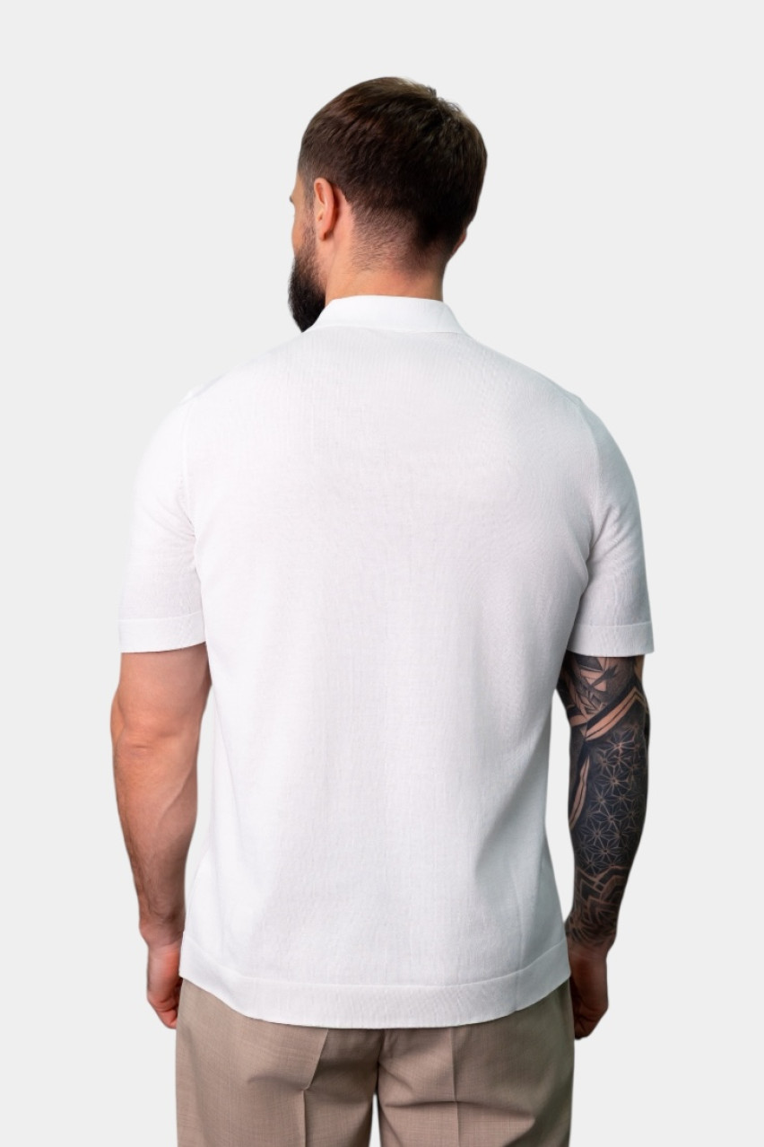 Біле поло з контрастною підкладкою 57149\20669 002 Gran Sasso