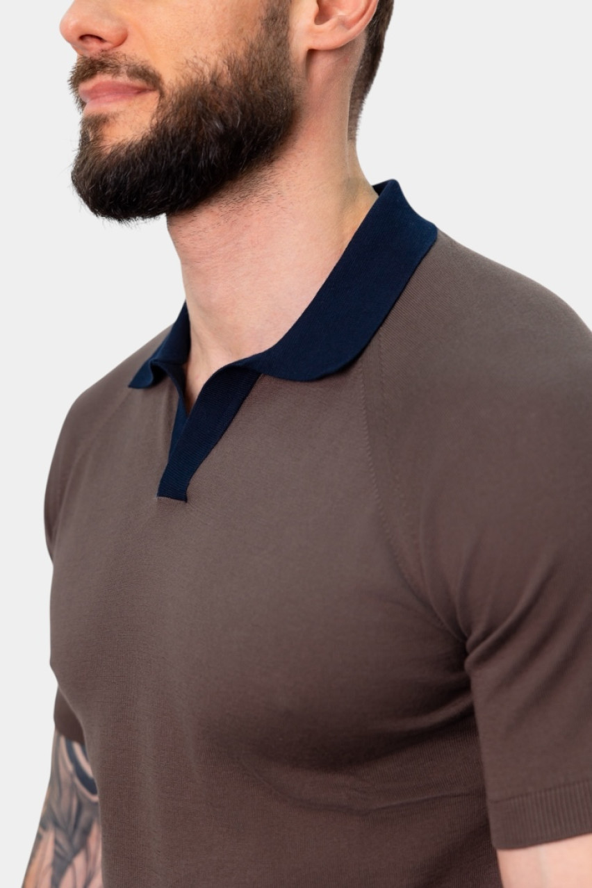 Коричневое хлопковое поло 57165\18045 180 Gran Sasso