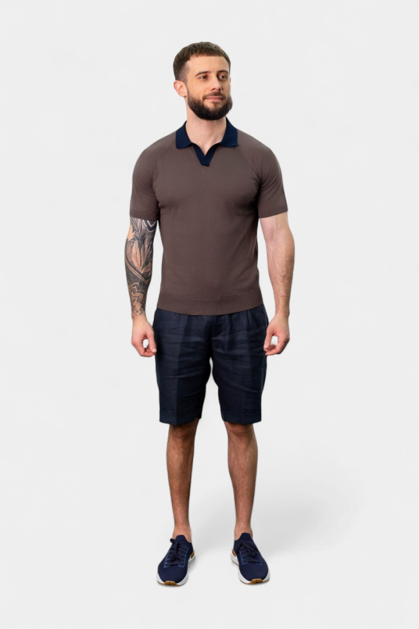 Коричневое хлопковое поло 57165\18045 180 Gran Sasso