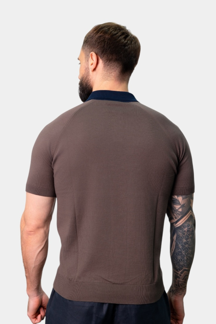 Коричневое хлопковое поло 57165\18045 180 Gran Sasso