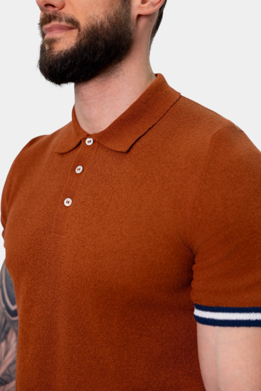 Теракотове поло з ефектом махрової текстури 57113\22116 165 Gran Sasso