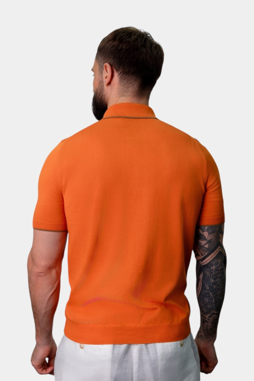 Помаранчеве поло з контрастним кантом 57175\20613 336 Gran Sasso
