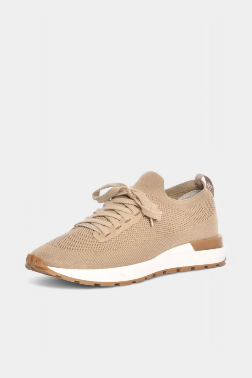 Бежевые кроссовки из эластичной сетки 64101\90012 110 Maglificio Gran Sasso