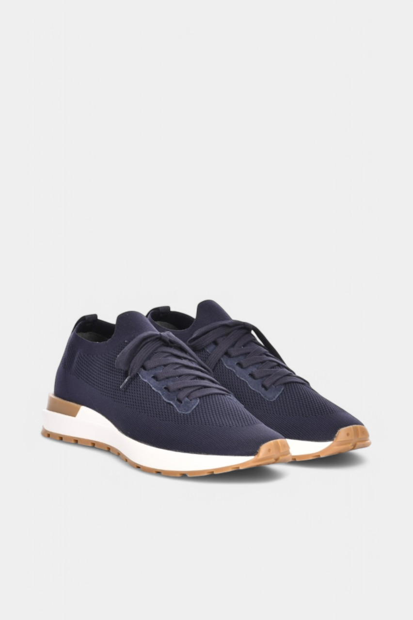 Темно-синие кроссовки из эластичной сетки 64101\90012 596 Maglificio Gran Sasso