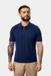Синє поло з контрастною підкладкою