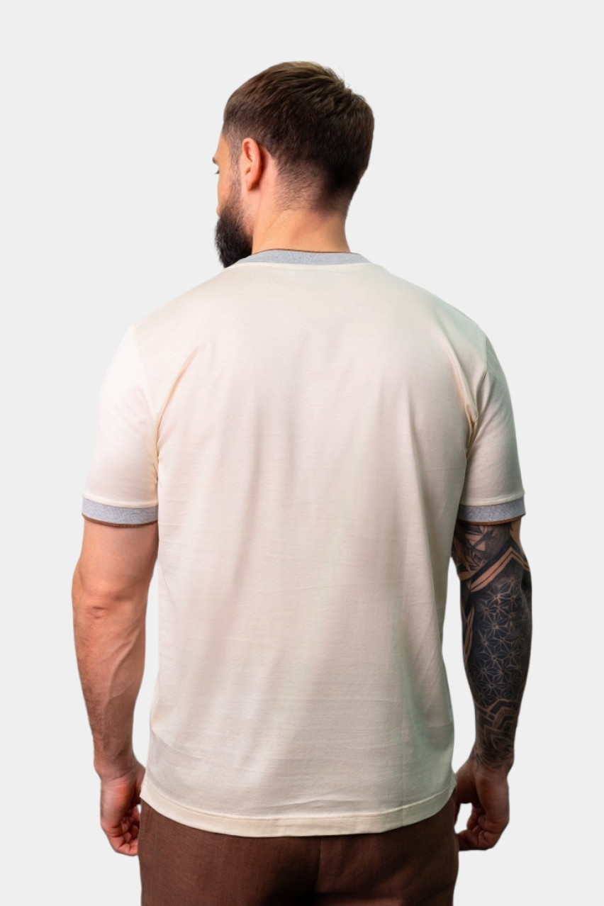 Бежева футболка з мерсеризованої бавовни лісле 60132\74017 012 Gran Sasso
