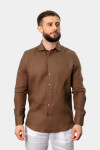 Коричневая льняная рубашка
