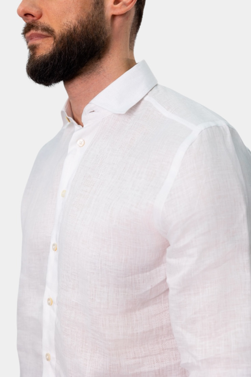 Біла лляна тонка сорочка 61183\50002 001 Gran Sasso