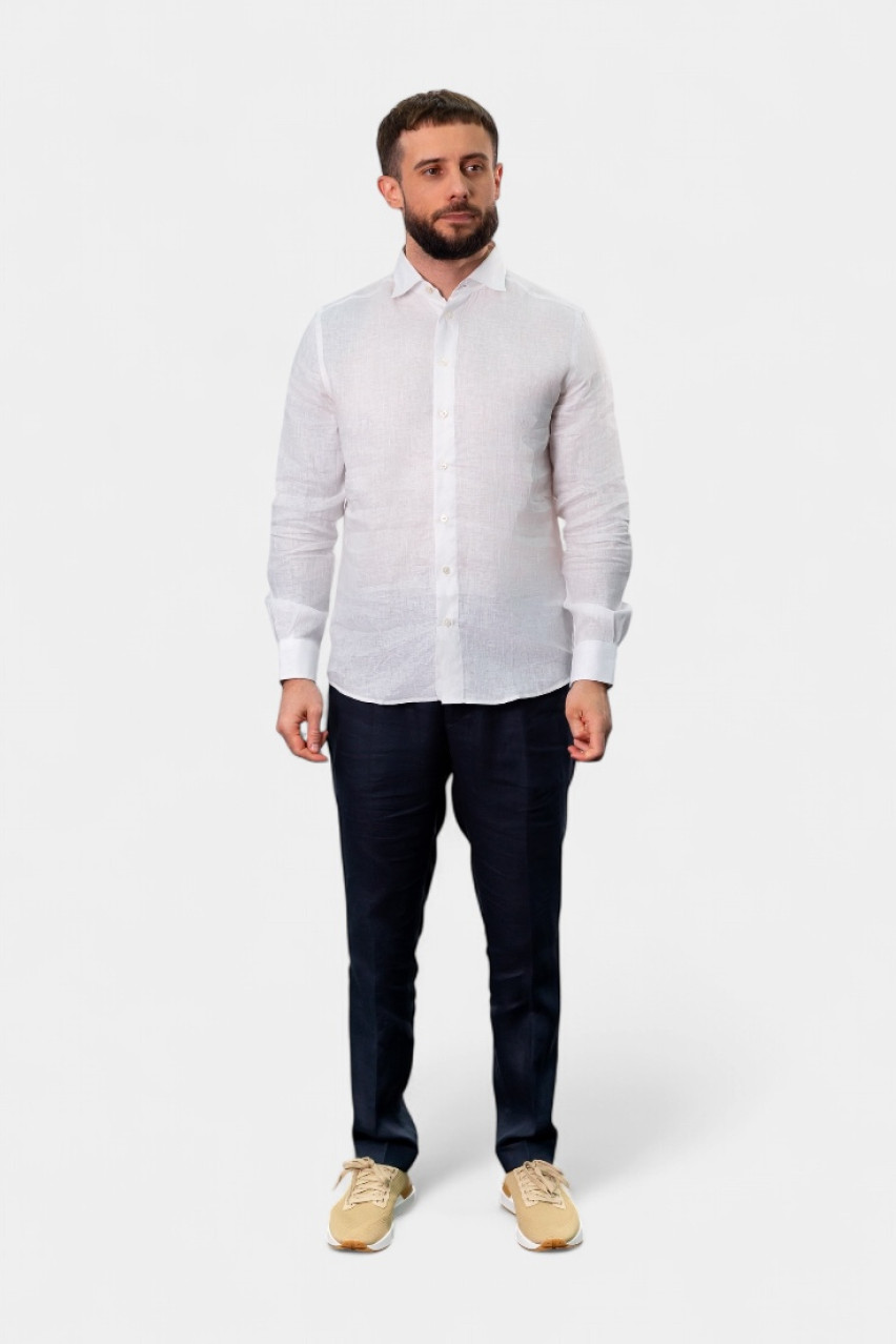 Біла лляна тонка сорочка 61183\50002 001 Gran Sasso