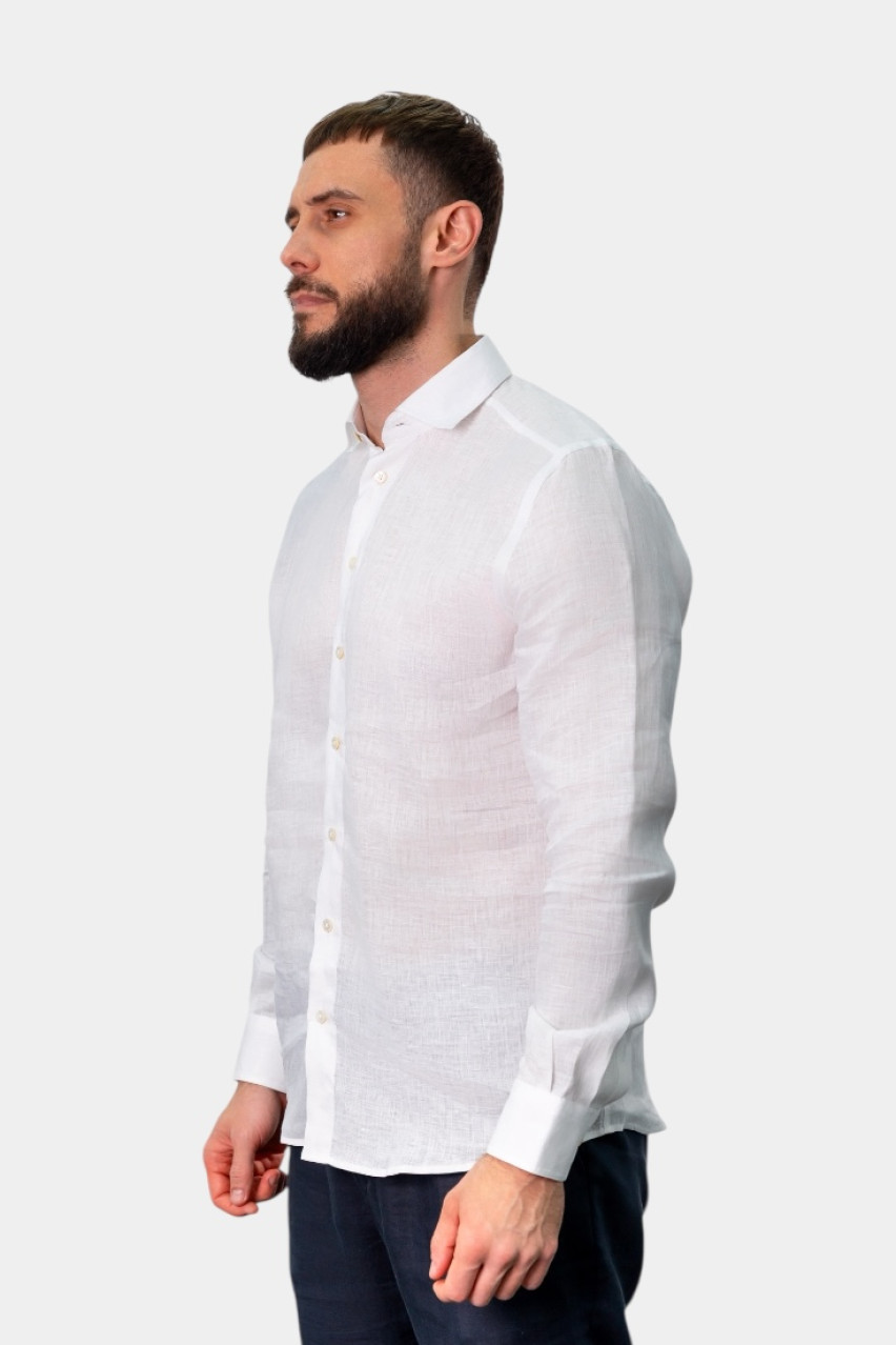 Біла лляна тонка сорочка 61183\50002 001 Gran Sasso