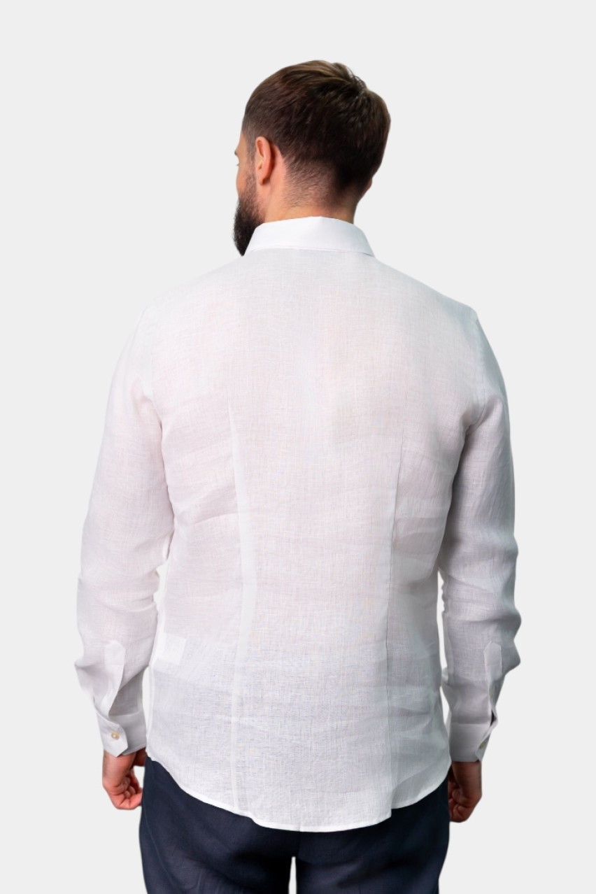 Біла лляна тонка сорочка 61183\50002 001 Gran Sasso
