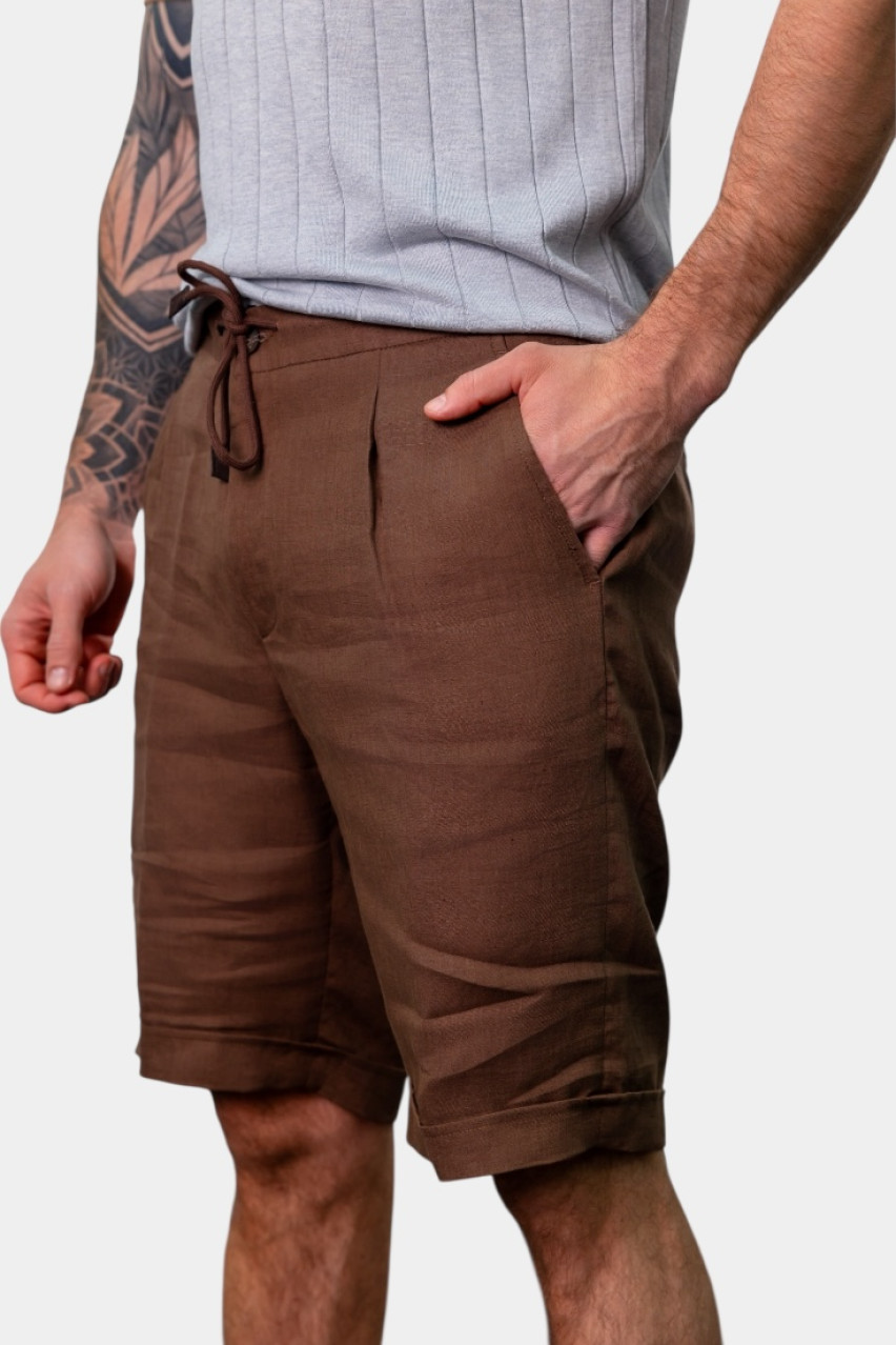 Коричневые льняные шорты 76112\50017 185 Gran Sasso